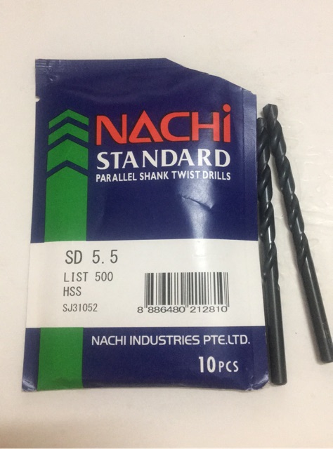 mũi khoan nachi từ 5mm đến 5.9mm 1 mũi