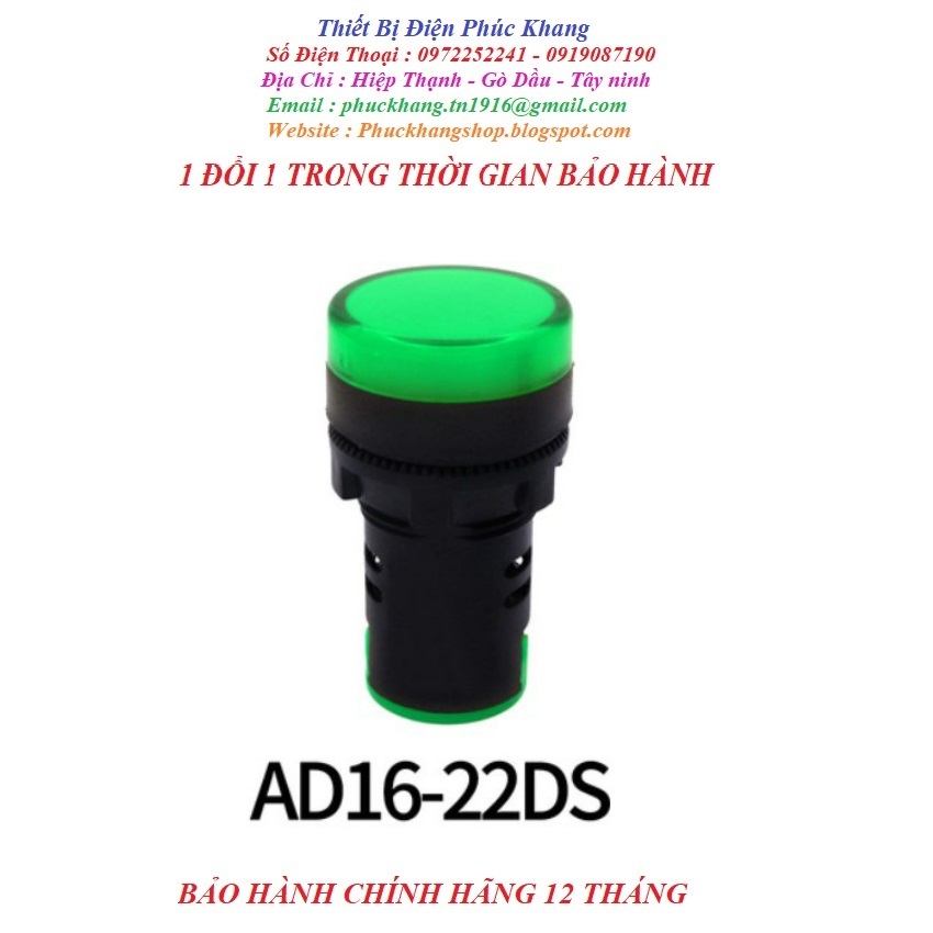 [FREESHIP] Đèn báo pha 220v. đèn báo tủ điện Φ 22