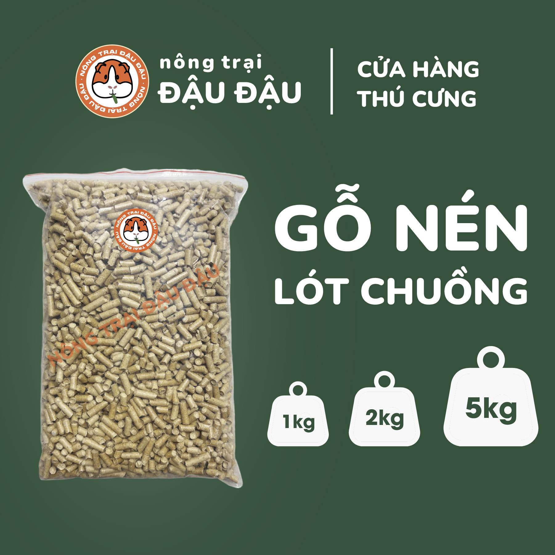 Gỗ Nén Thông Vàng Lót Chuồng Thỏ, Bọ Ú (Chuột Lang) - 5kg, 10kg