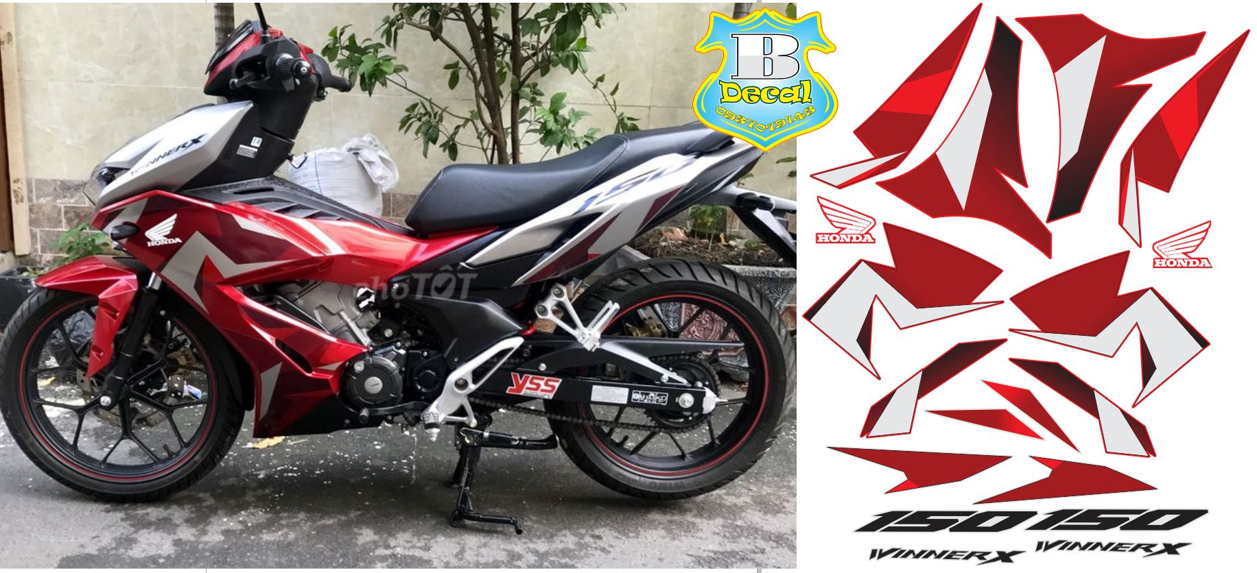 Tem rời winner X mẫu zin bạc đỏ