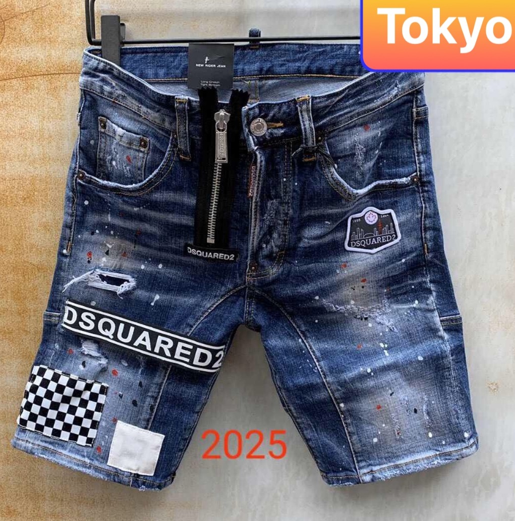 QUẦN SỌT SHORT LỬNG JEAN NAM CHẤT BÒ XANH THÊU VẨY SƠN SIÊU HOT SHINICHI TK-74 - TOKYO FASHION