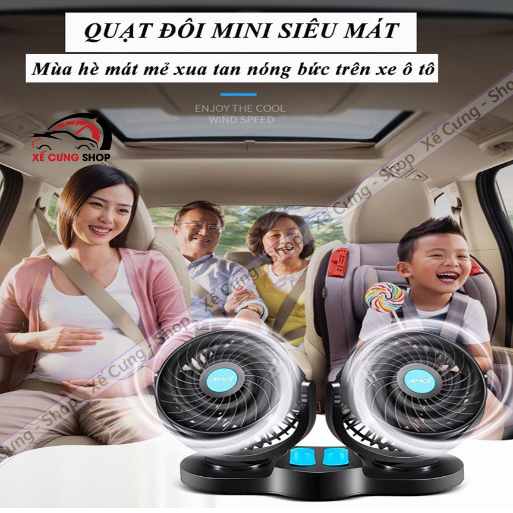 Quạt đơn - quạt đôi mini ô tô cao cấp