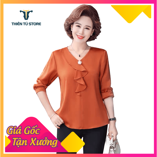 Áo sơ mi nữ ngắn tay , áo trung niên sang trọng , tinh tế, chất satin lụa mịn ,mát , chất liệu tốt bền không bai màu , có big size , nhiều mẫu đẹp dành cho tuổi trung niên , cho mẹ , Mimostore-Mi.allSM