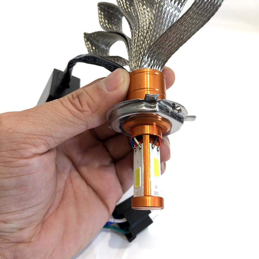 Đèn Pha Led 3 Tim Chân H4 , Ánh Sáng Trắng Loại 1