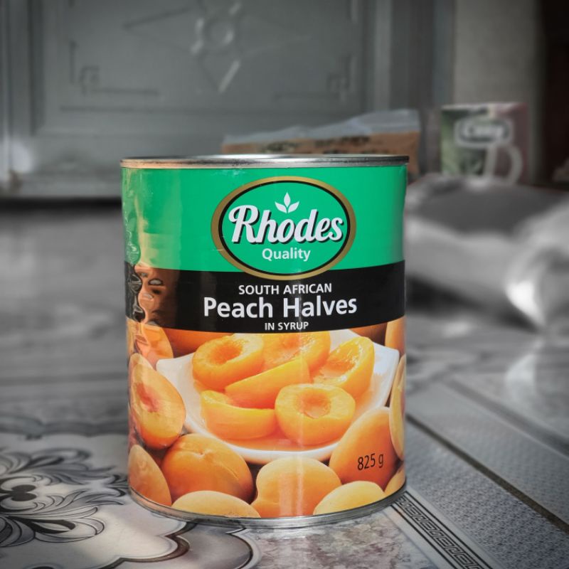 Đào Ngâm đóng lon Rhodes 825g