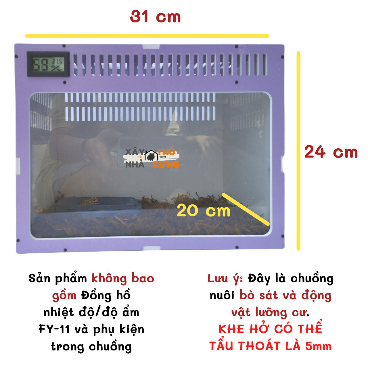 Chuồng nuôi bò sát, rắn, ếch pacman, rùa, ốc mượn hồn