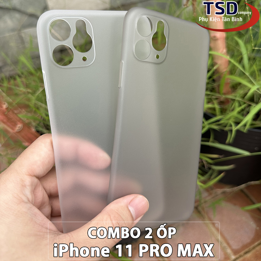 Combo of 2 iPhone 11 PRO MAX Ultra Thin Unibody Matte Clear Cases
