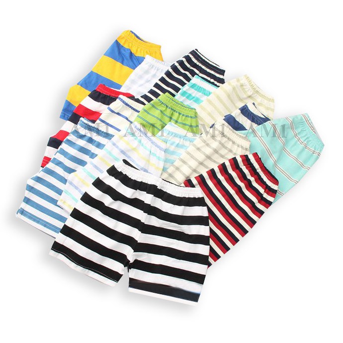 Set 10 quần đùi ngang kẻ cho bé