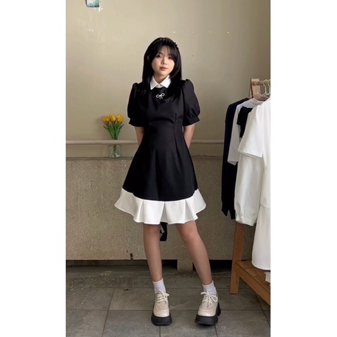 [3-5/8 Hoàn Tiền 25%]Đầm xếp ly đính nơ xinh
