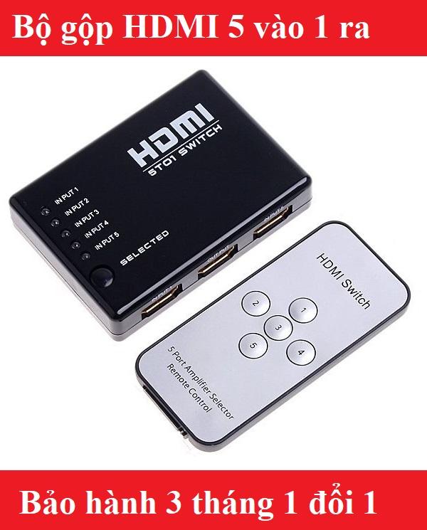 Bộ gộp hdmi 5 cổng vào - 1 cổng ra có điều kiển