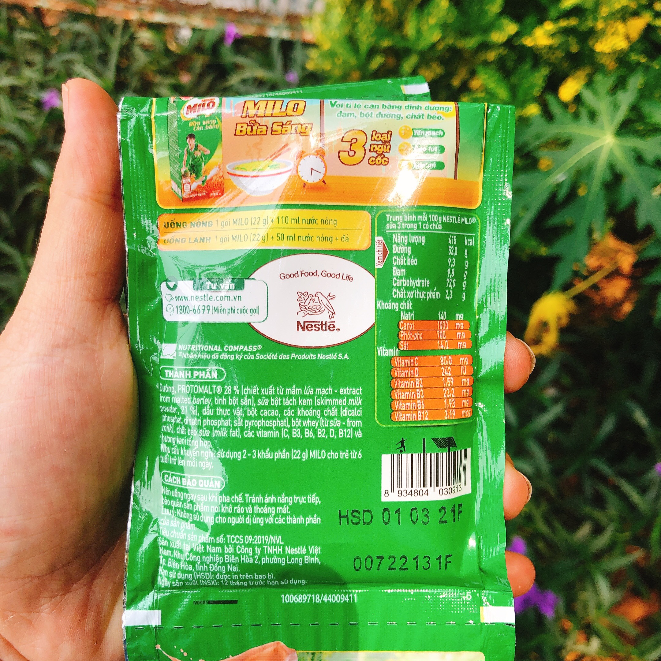 Dây 10 gói Milo Active Go lúa mạch 22g/gói