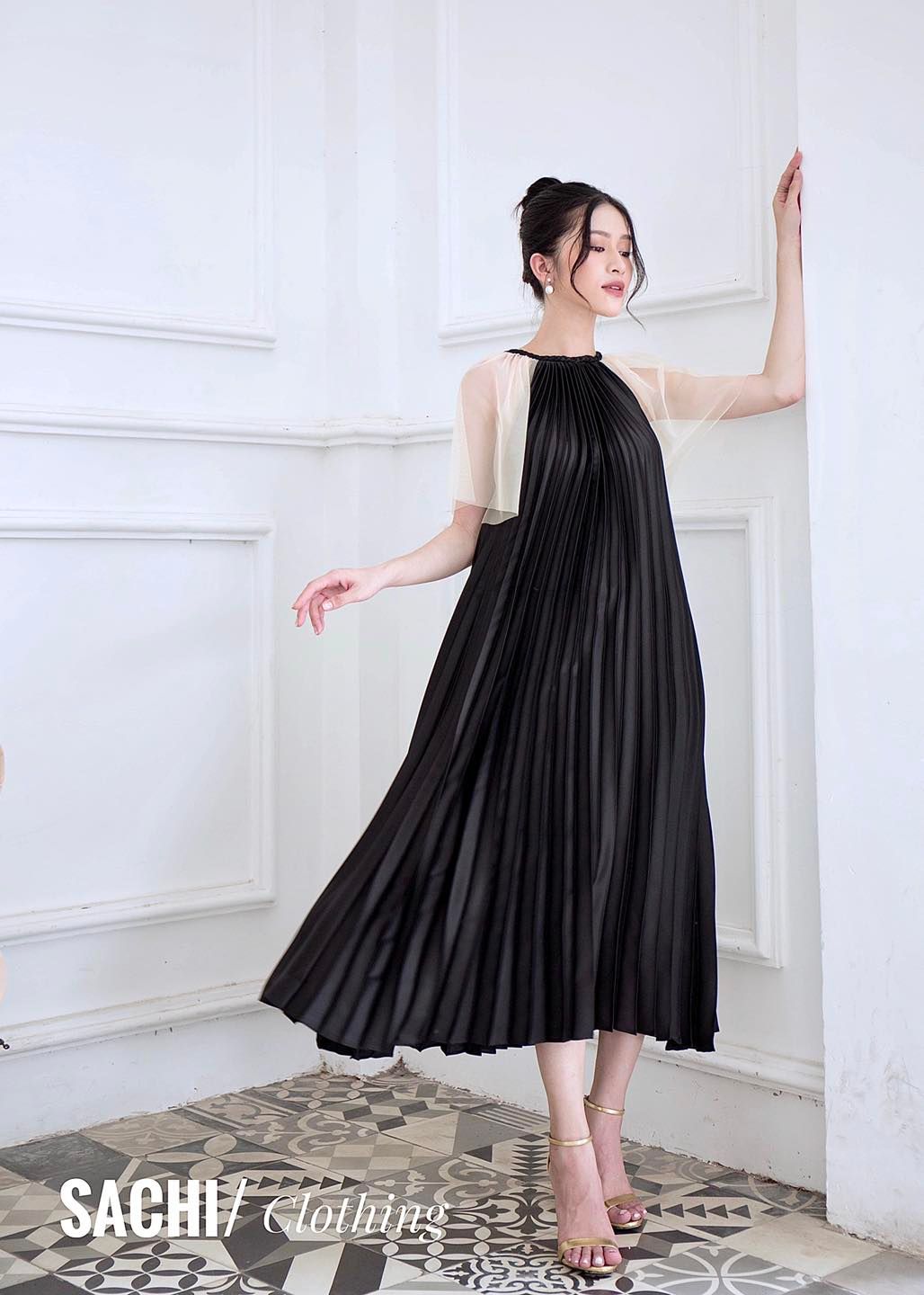 Đầm Bầu SACHIMOM - Váy Bầu Lụa Dập Li AUDREY DRESS