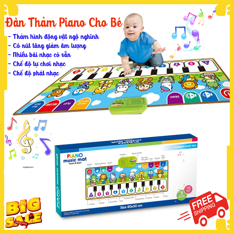 Đồ chơi trẻ em đàn piano điện tử giá rẻ - Đồ chơi nhạc thông minh cho bé trai, bé gái - đàn piano dien hay hơn đàn piano 61 phím, 88 phím, 37 phím, piano hình con vật, đàn kèm mic.