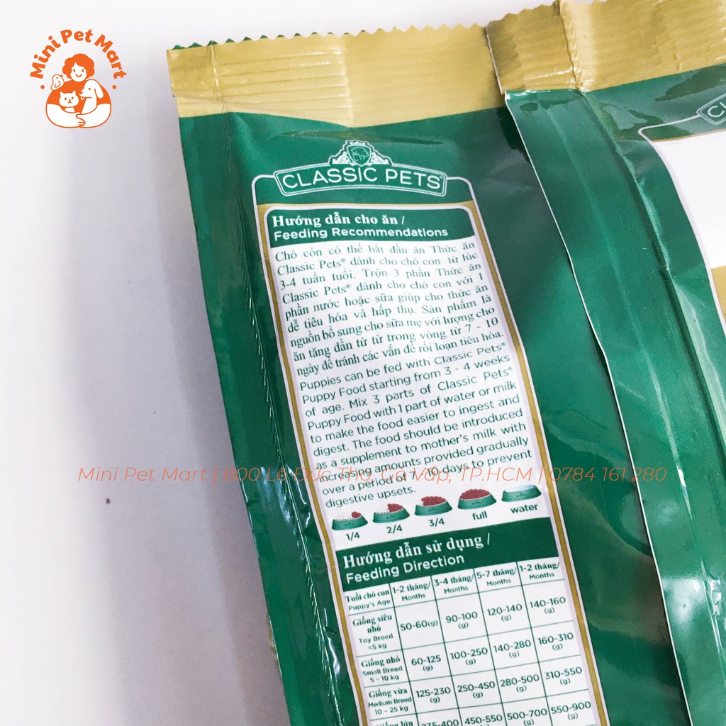 [HCM]Thức ăn hạt khô cho chó con CLASSIC PETS 400g - Vị sữa