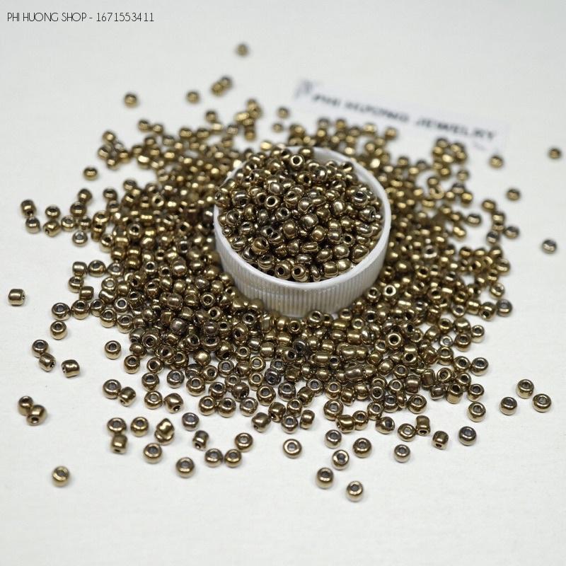 Gói 50g hạt cườm tấm 3mm màu đục đính kết, làm trang sức handmade