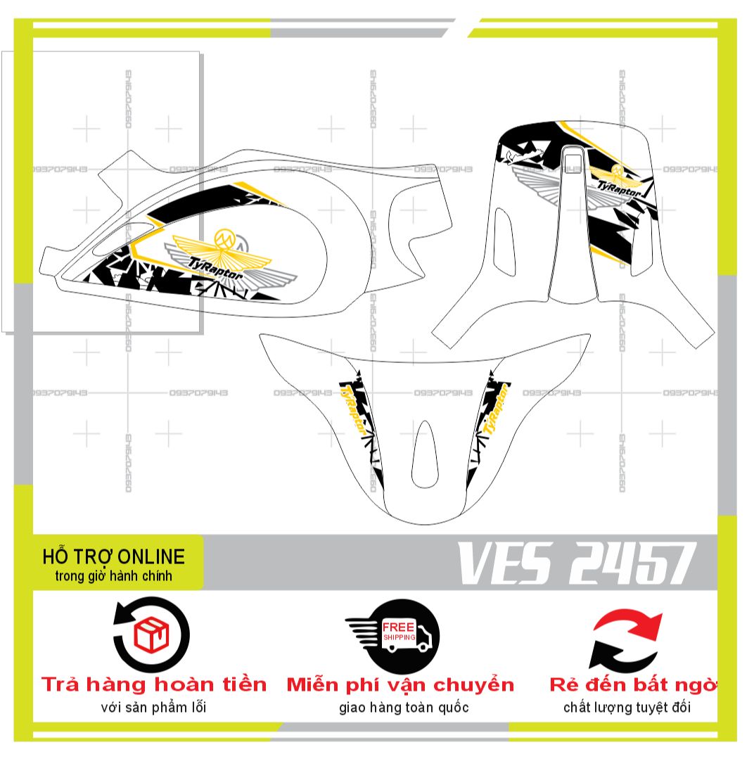 TEM RỜI VESPA DÁN XE TRẮNG