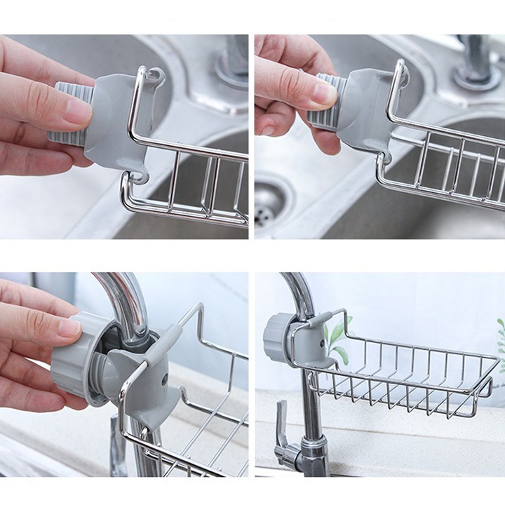 [HCM]GIÁ TREO INOX GẮN VÒI NƯỚC BỒN RỬA CHÉN ĐA NĂNG 11X17.5