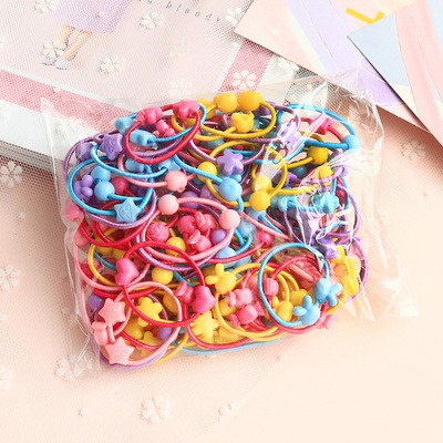 Gói 50 dây cột tóc nhiều màu cho bé gái