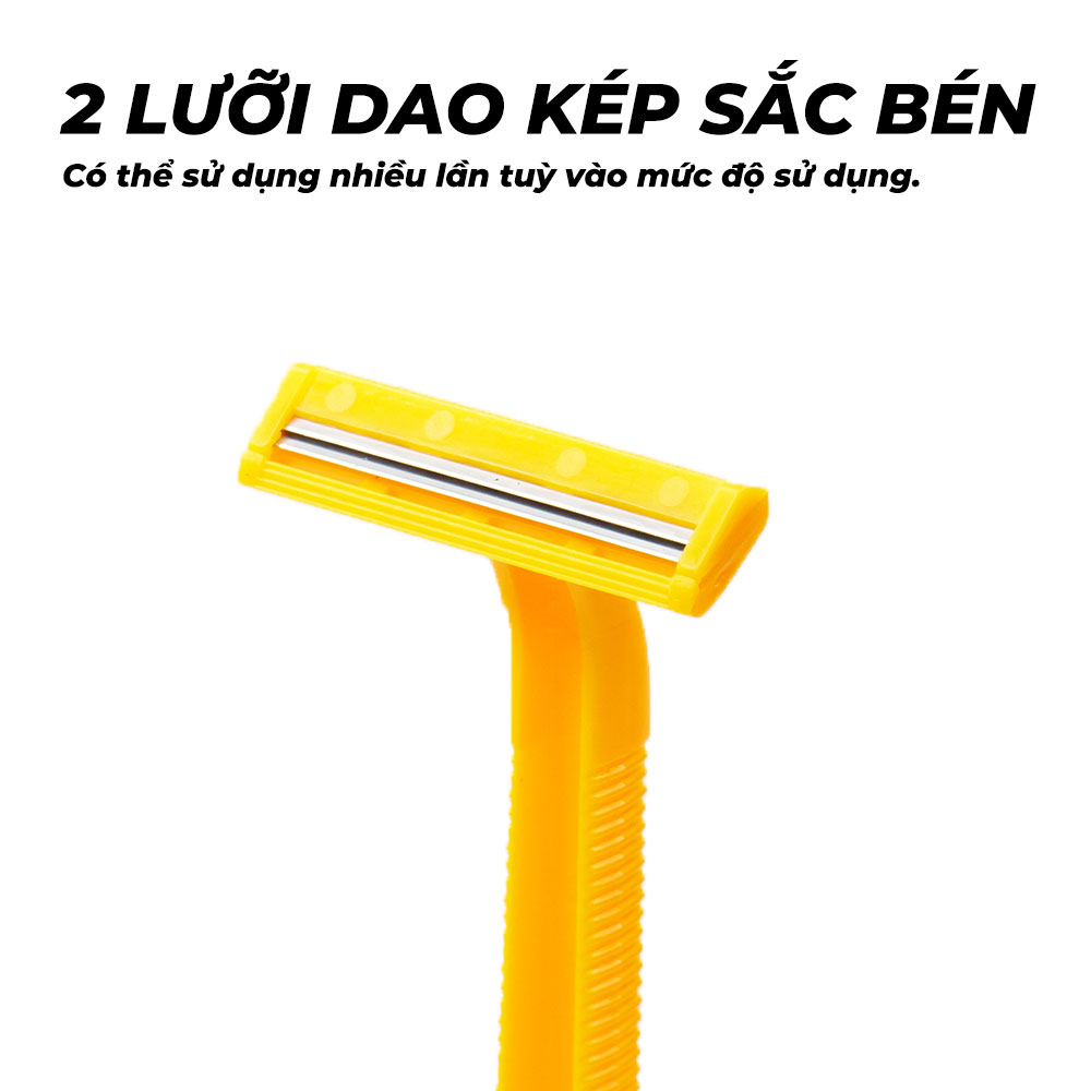 Set 12 cây dao cạo râu lưỡi kép Liyu - dao cạo râu 2 lưỡi cao cấp tiện lợi giá rẻ