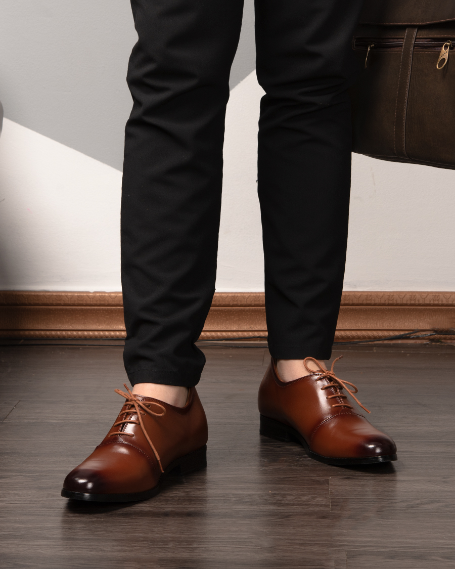[6cm] men's height increasing shoes T & Tra s1008 cow Brown-inside secret High