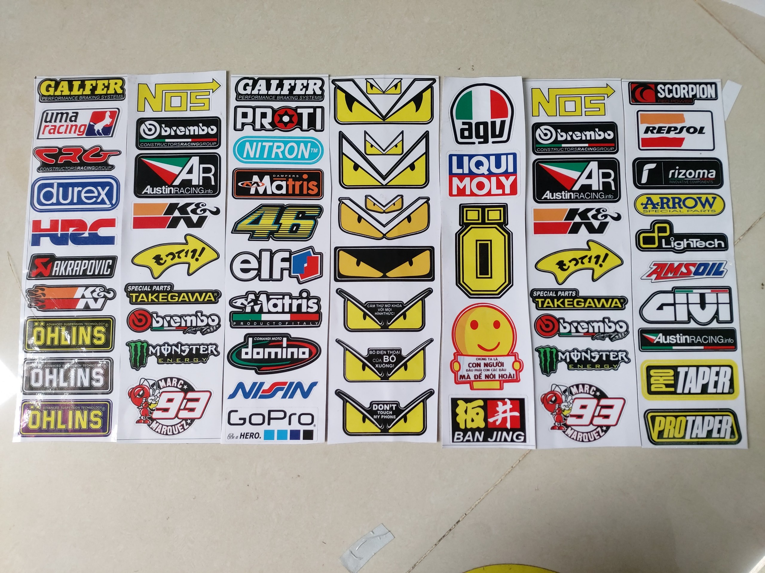 Combo logo trang trí xe máy đủ loại