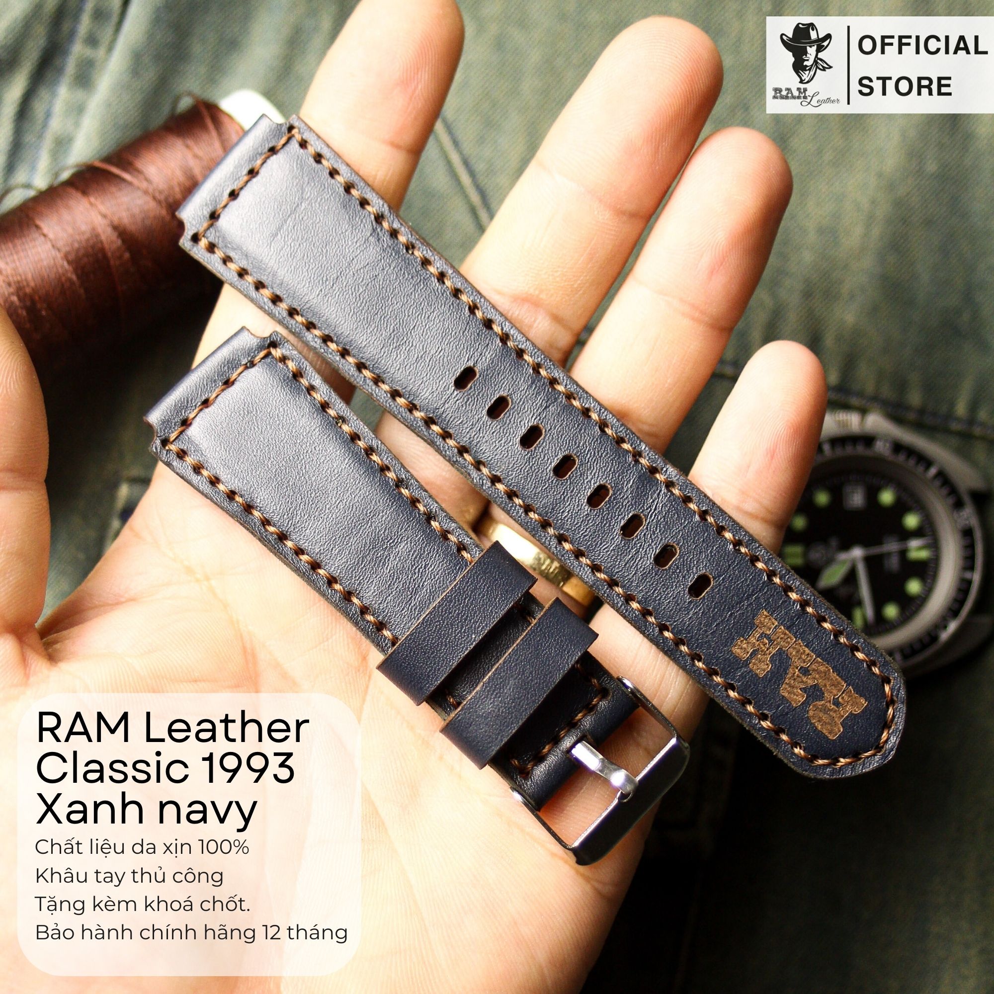 WATCH STRAPS DOUBLE COW LEATHER REAL