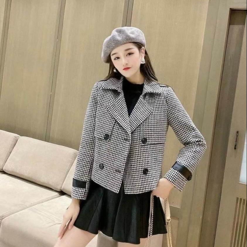 áo khoác dạ nữ dáng ngắn 2 lớp