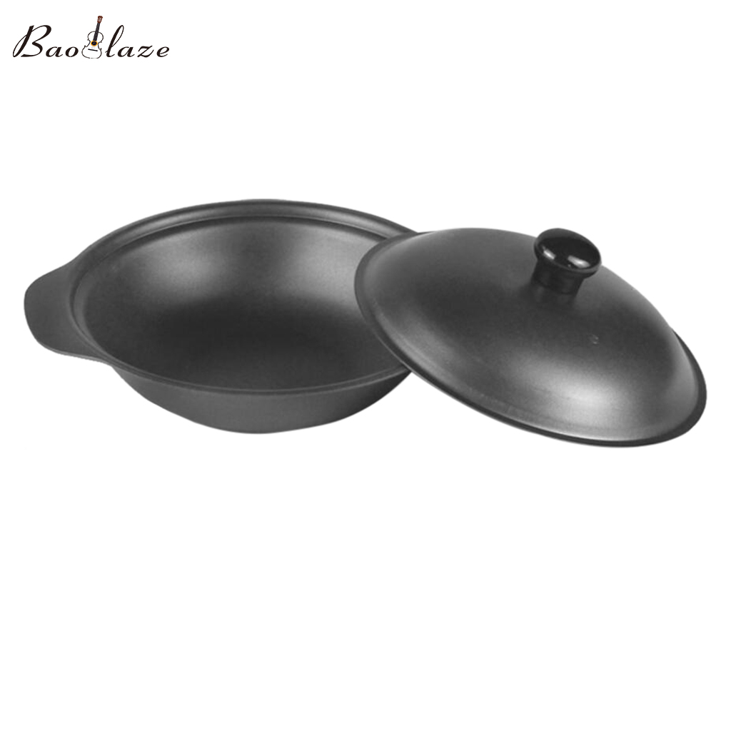 Baoblaze Cast Iron Pot with Lid and Dual Handles for Slow Cooking,Frying