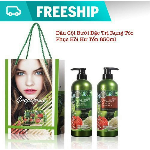 Combo Gội Xả Valert Tinh Dầu Bưởi 850ml