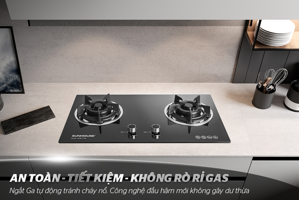 Sunhouse Shb7736 Built-In Glass Gas Stove - 100% New, Genuine Product, Complete with Accessories.