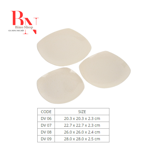 [HCM]Đĩa Nhựa Melamine Vuông Vân Đá Kem