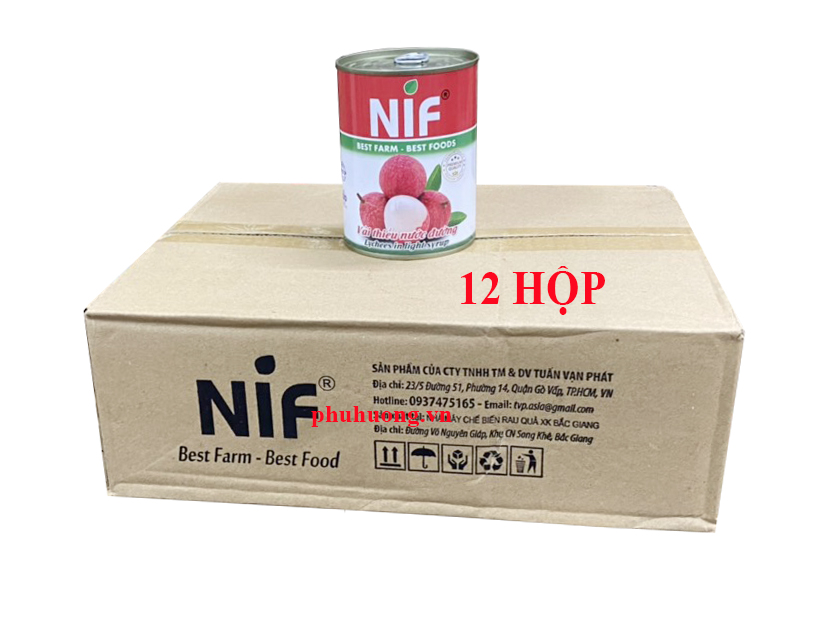 Vải Ngâm Nước Đường NIF 560gr (Lychee In Syrup)