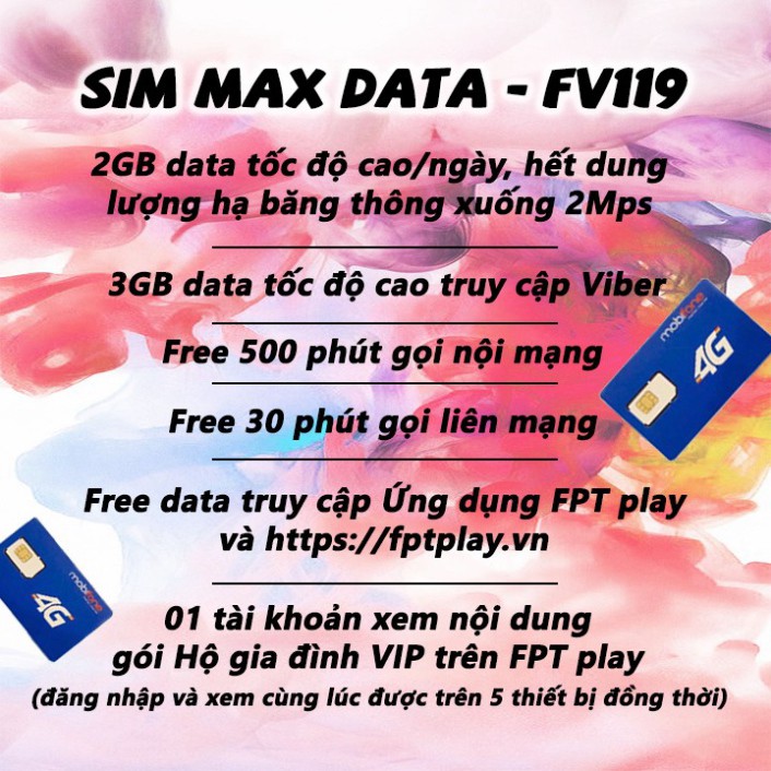 SIM 4G Mobifone TRÙM DATA 10 số đẹp đầu 09