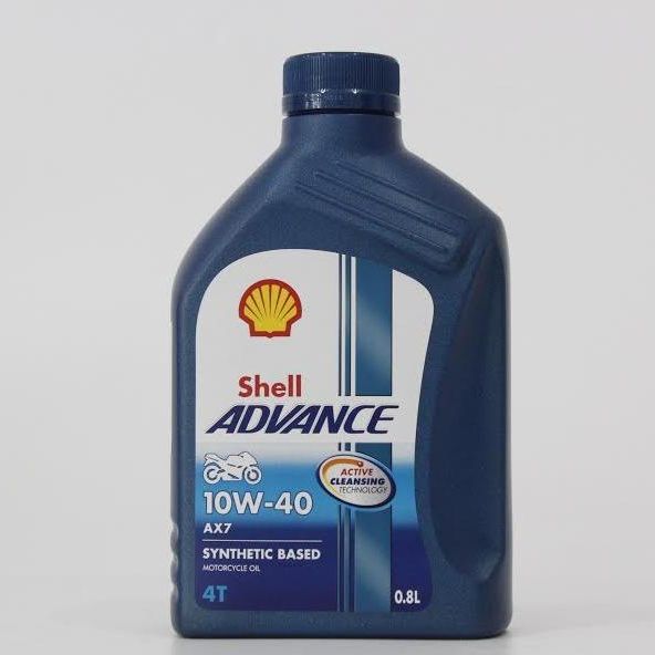 Nhớt shell advance 4t ax7 10w40 synthetic based 0.8l 940006
