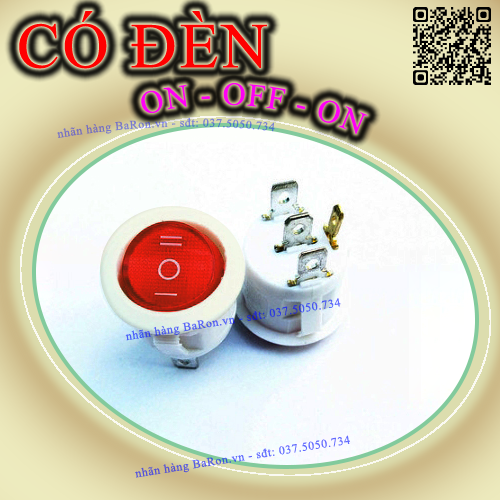 Công tắc tròn on/off/on 3 chân, 4 chân có đèn báo