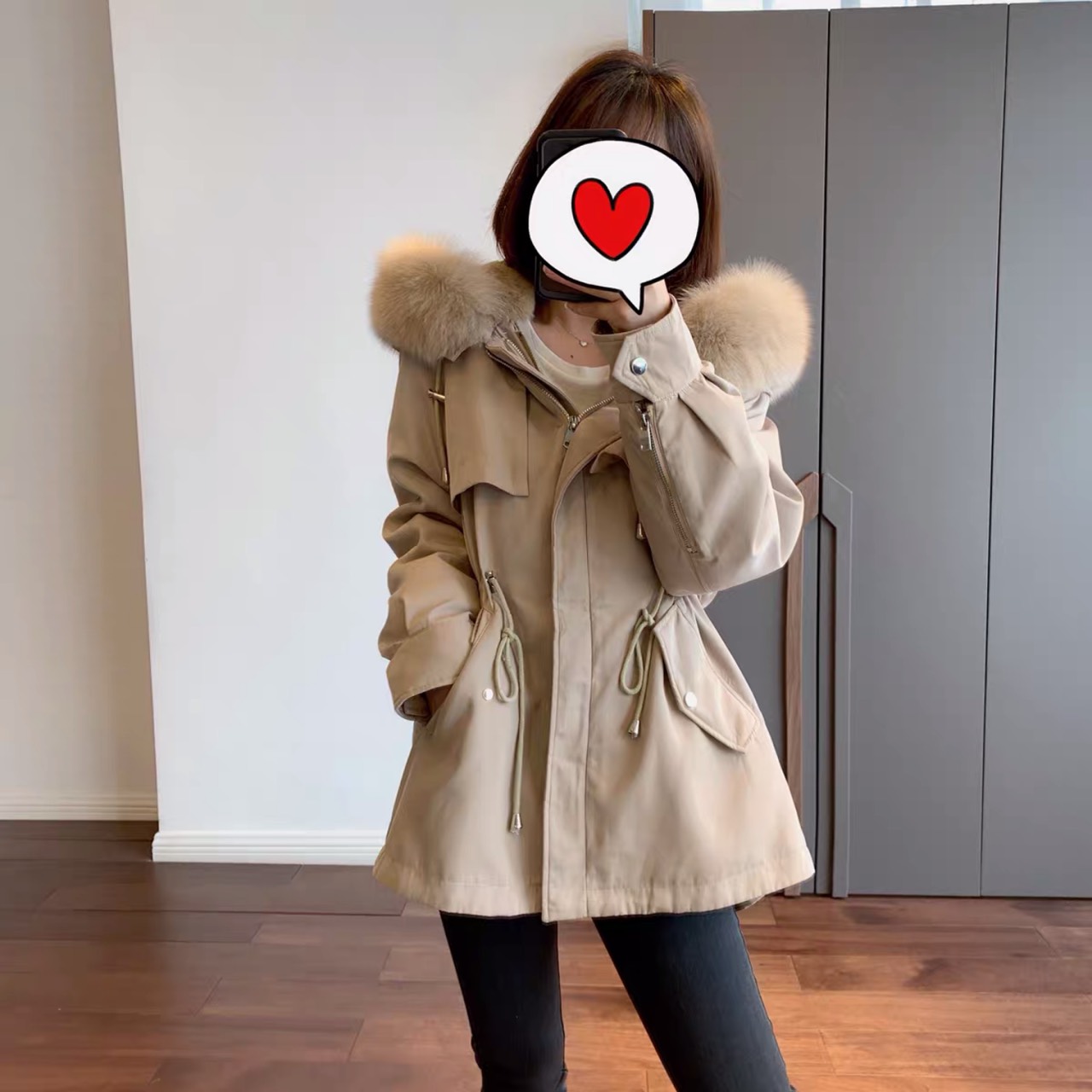 Áo kaki lót lông rút eo đẹp xịn sò