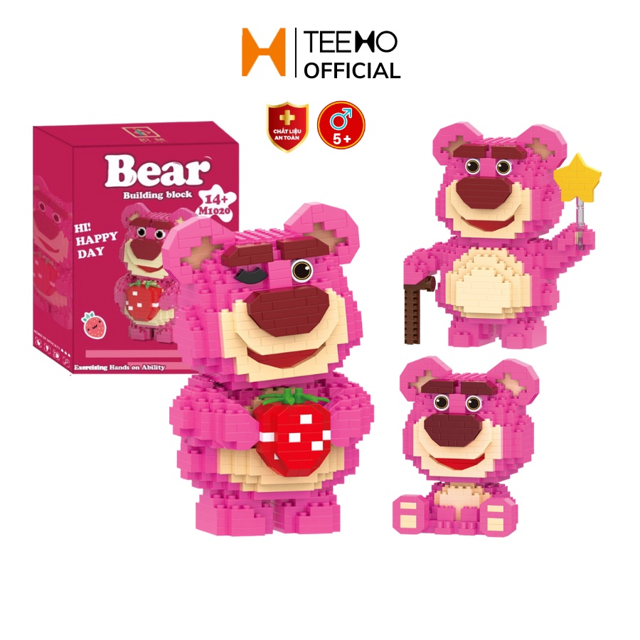Mô hình lắp ráp gấu dâu hồng lotso cute Teemo LG 41