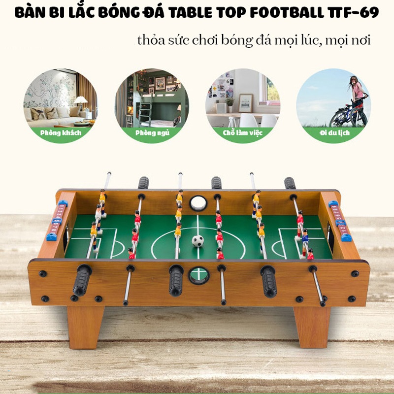[HCM](CỠ ĐẠI) Đồ Chơi Bàn Bóng Đá Bi Lắc Trẻ Em Chính Hãng - Bàn Bóng Đá Table Top Foosball (Gỗ) - 6 Hàng Cầu Thủ Loại Cao Cấp