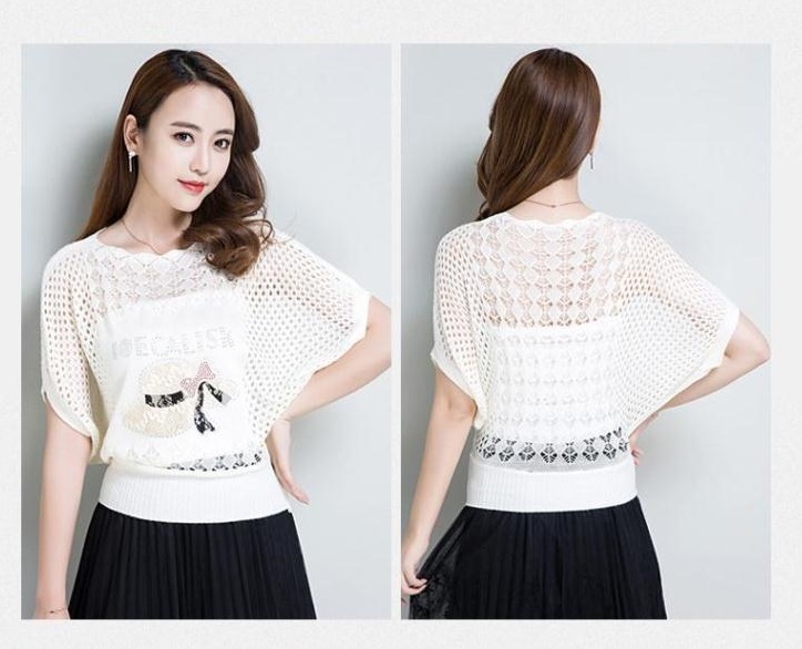 Áo len lưới nữ cánh dơi hàng nhập AL33