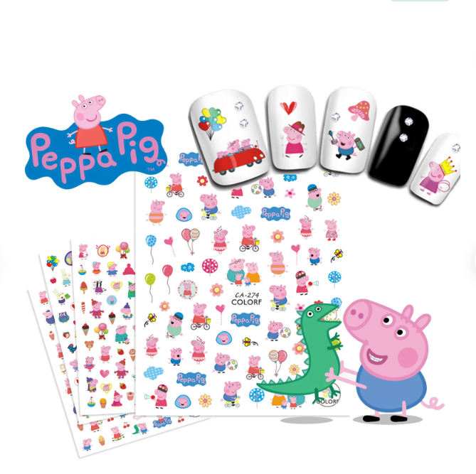 Miếng Dán Móng Tay 3D Nail Sticker Hoạt Hình Chú Heo Dễ Thương cute F521