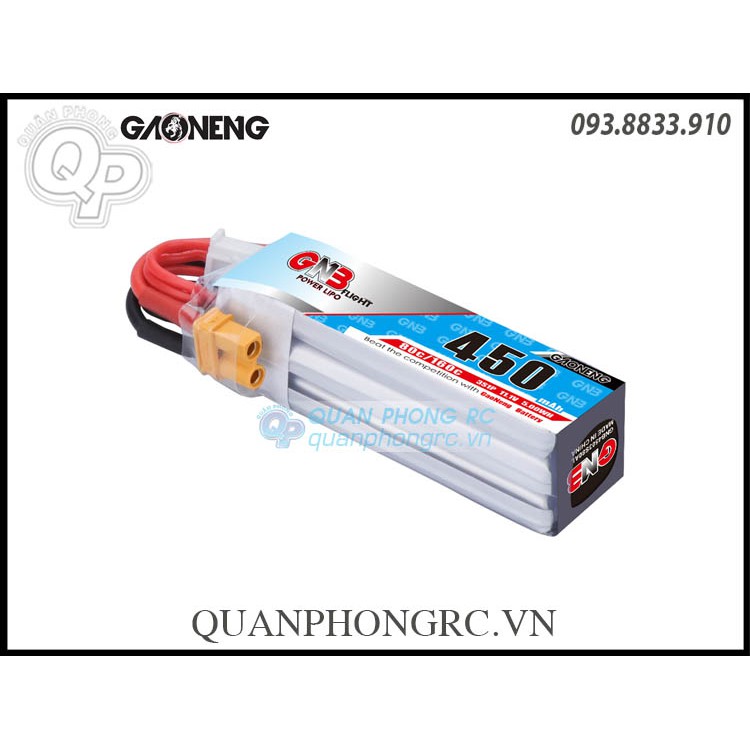 Pin LiPo XT30 GNB 450mAh 3S 80C 11.1V