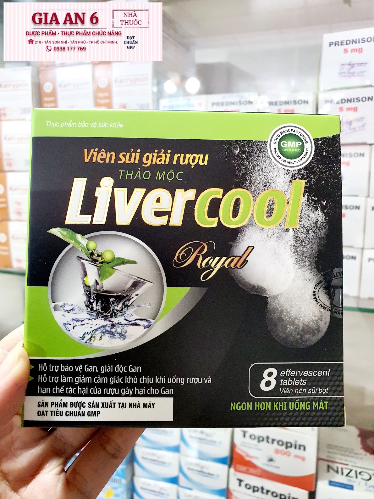 Viên sủi Giải Rượ.u, Bi.a (Hộp 8 viên sủi).
