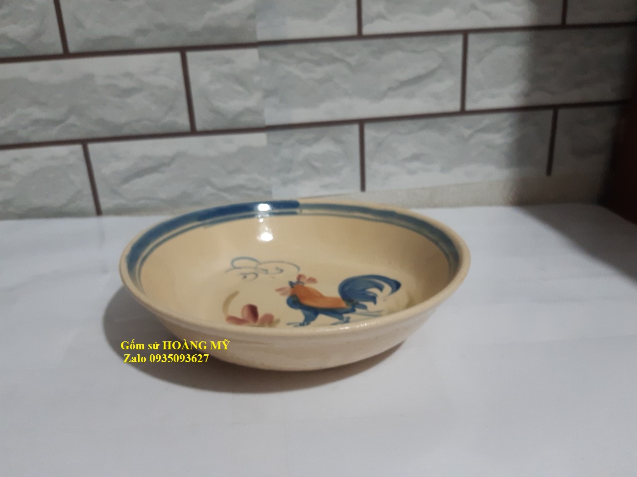 5 Đĩa con gà sâu lòng  20 cm ( sành)