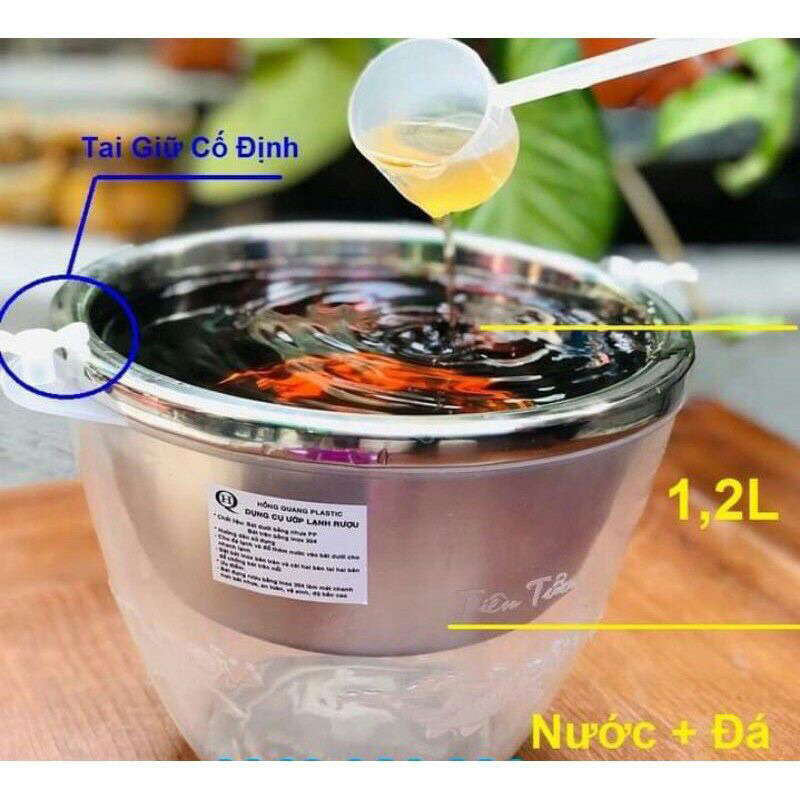 Bát ướp rượu lạnh inox - bát ướp rượu lạnh kèm muỗng