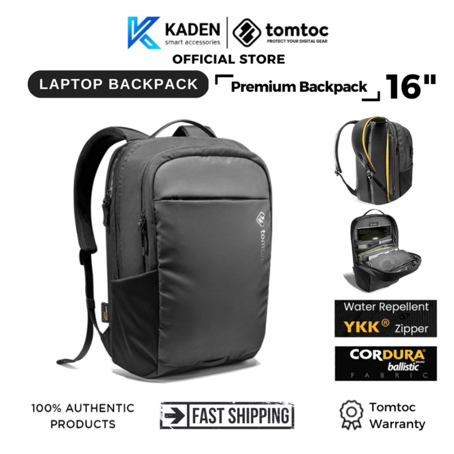 Balo tomtoc premium urban laptop 15.6 inch-h61-hàng chính hãng