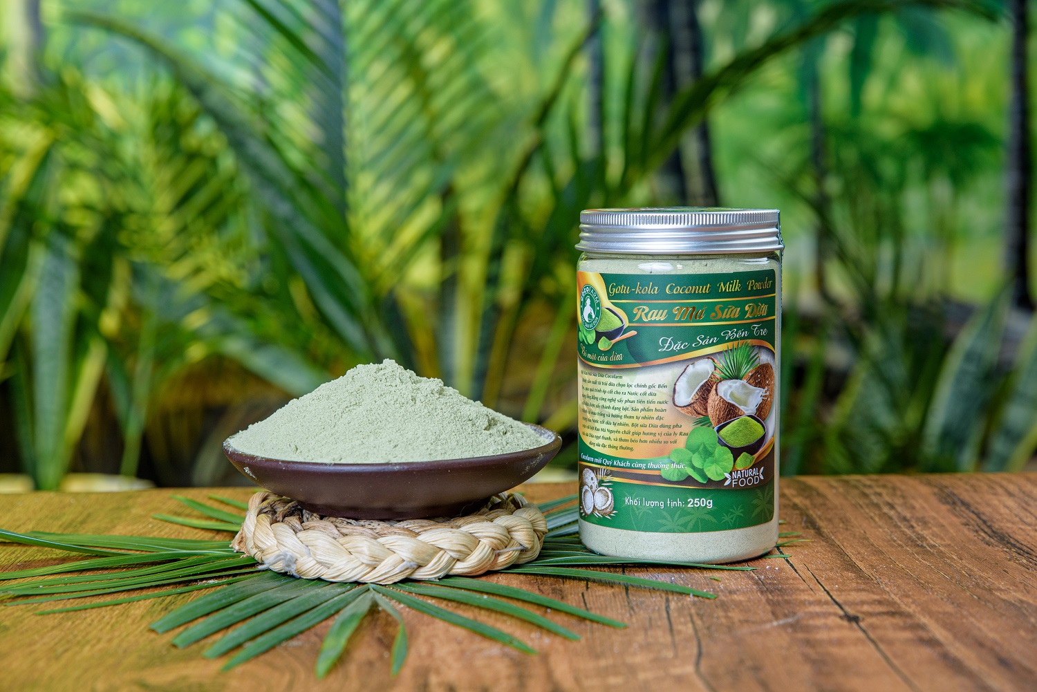 Bột Rau Má Sữa Dừa Cocofarm hộp 200g