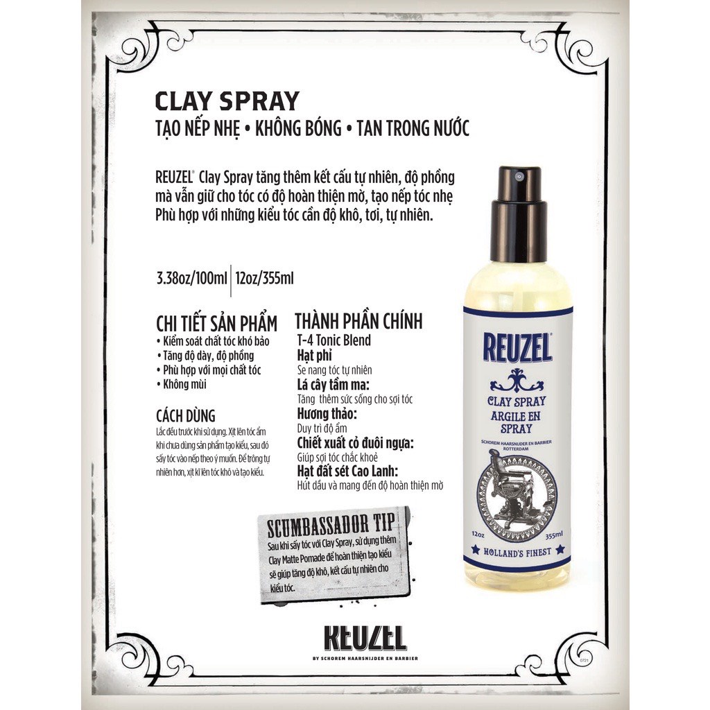 Xịt tạo phồng tóc Reuzel Pomade