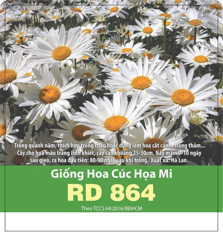 Hạt Giống Hoa Cúc Họa Mi Trắng Nhụy Vàng (0.03gr)