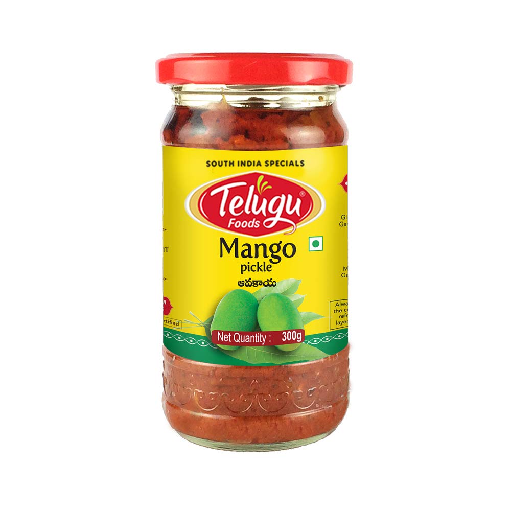 [Hcm]Telugu Pickle (Mango/Lime/Red Chili/Mixed Vegetables, Tomato, Green Chili) - Indian Sauce with Various Flavors 300g