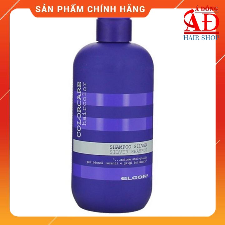 [+Tặng mũ trùm] Dầu gội khử ánh vàng cho tóc trắng bạch kim Elgon Silver Colorcare Silver shampoo 300ml